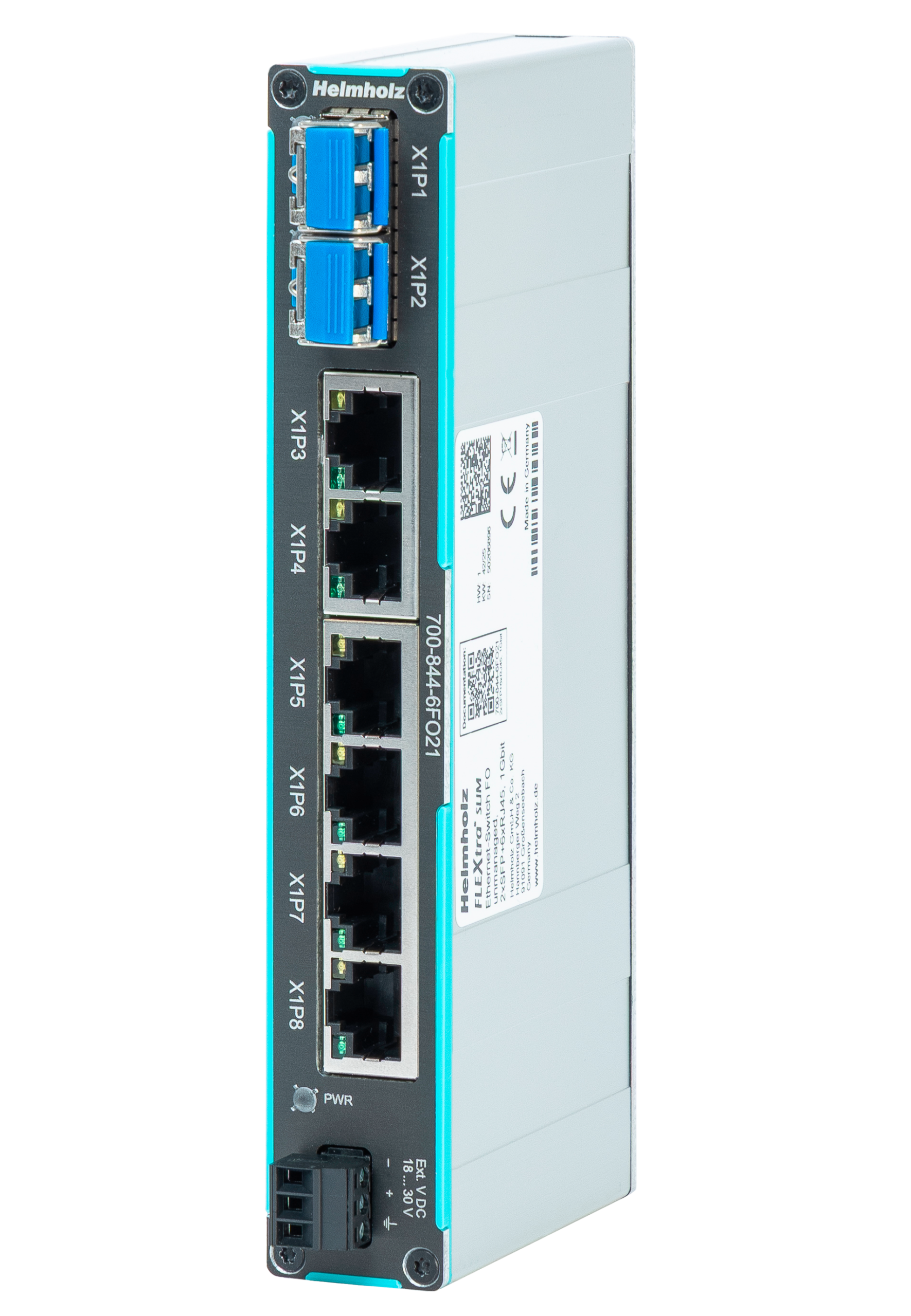 FLEXtra SLIM Ethernet-Switch, unmanaged 6x RJ45, 2x SFP 1 Gbit
